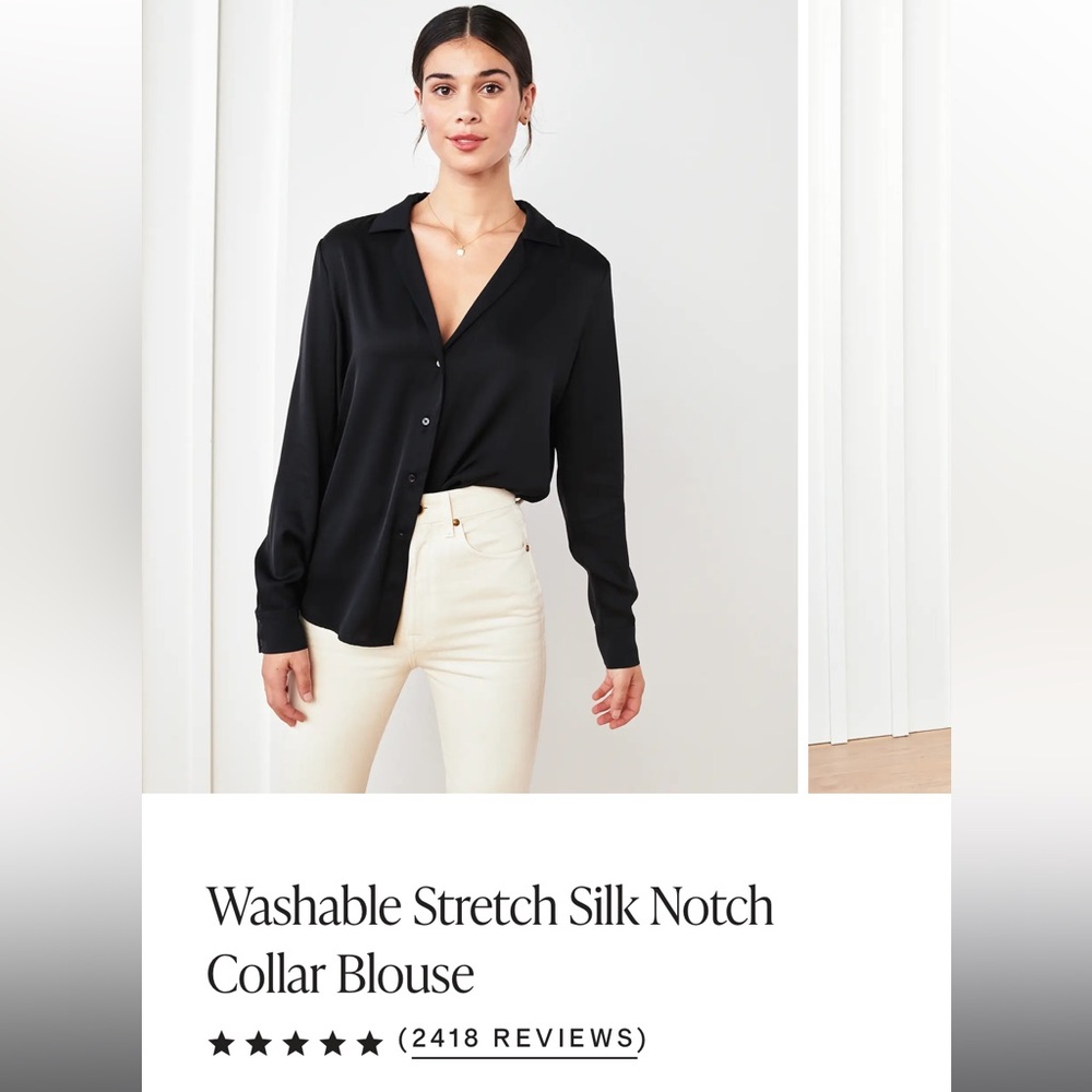 Quince washable silk button down blouse